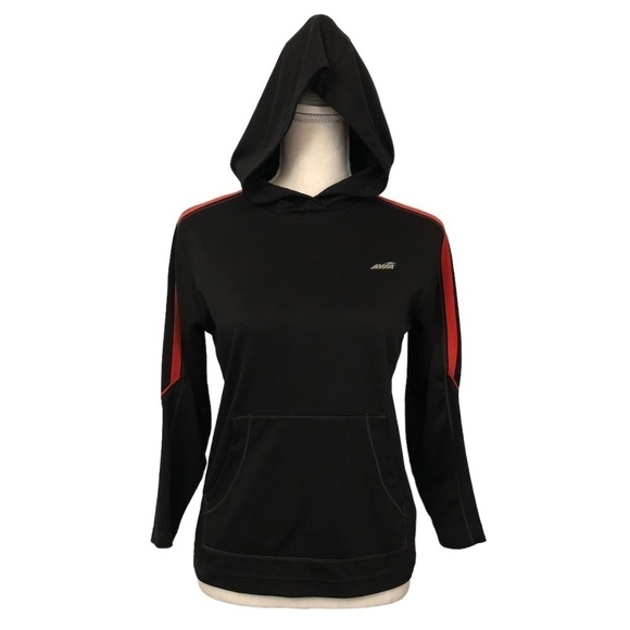 AVIA Sweatshirt Boy's Size Medium 10-12 Black Red Hood Pullover Hoodie - Picture 2 of 9